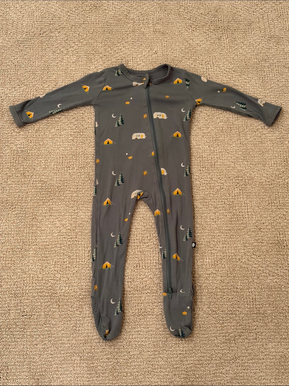 Kyte BABY Camping Print Footed One-Piece (6-12M)